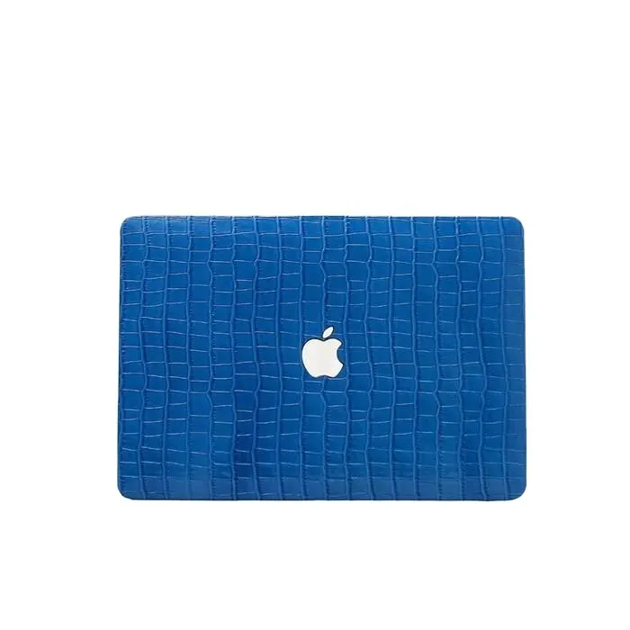 Capa de couro de jacaré para laptop, capa personalizada de luxo com gravura real de couro de crocodilo para macbook pro air 12 13 14 15 16 polegadas