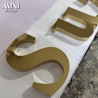 Logo personnalisé en acier inoxydable 3D miroir pour signalétique commerciale intérieure et extérieure