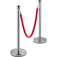 Poteau de délimitation Oscar Deluxe en acier inoxydable pour tapis rouge avec corde, hauteur 1000 mm, protection IP10