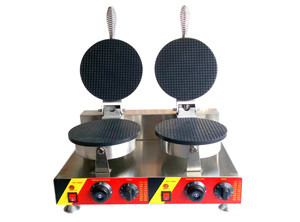 Máquina Comercial Eléctrica Giratoria para Hacer Waffles de Burbuja y Conos de Crepe, Antiadherente, Venta al por Mayor de Fábrica - Product Image 2