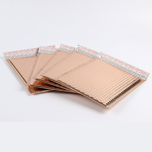 Film sérigraphié en aluminium plaqué or rose, non toxique, épaisseur 0,5 mil, 15cmX20cm + 4 sacs cosmétiques à bulles, vente en gros - Product Image 4