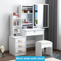 Table de toilette multifonctionnelle pour célébrités d'Internet avec miroir coulissant, idéale pour chambre à coucher, petit appartement, maquillage moderne