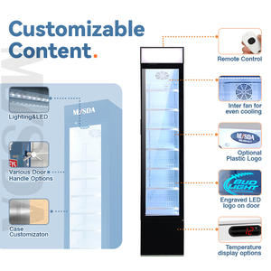 Réfrigérateur commercial Meisda SC105B 105L, <span class=keywords><strong>vitrine</strong></span> verticale mince pour boissons, température unique, style vertical - Product Image 3