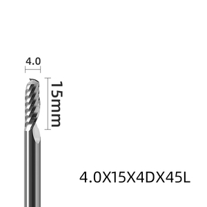 Wolfraamcarbide Enkele Fluit Frees <span class=keywords><strong>Cnc</strong></span> <span class=keywords><strong>Router</strong></span> <span class=keywords><strong>Bit</strong></span> 3.175 4Mm Schacht Omhoog Gesneden Spiraal Voor Metaal Hout Snijden - Product Image 3