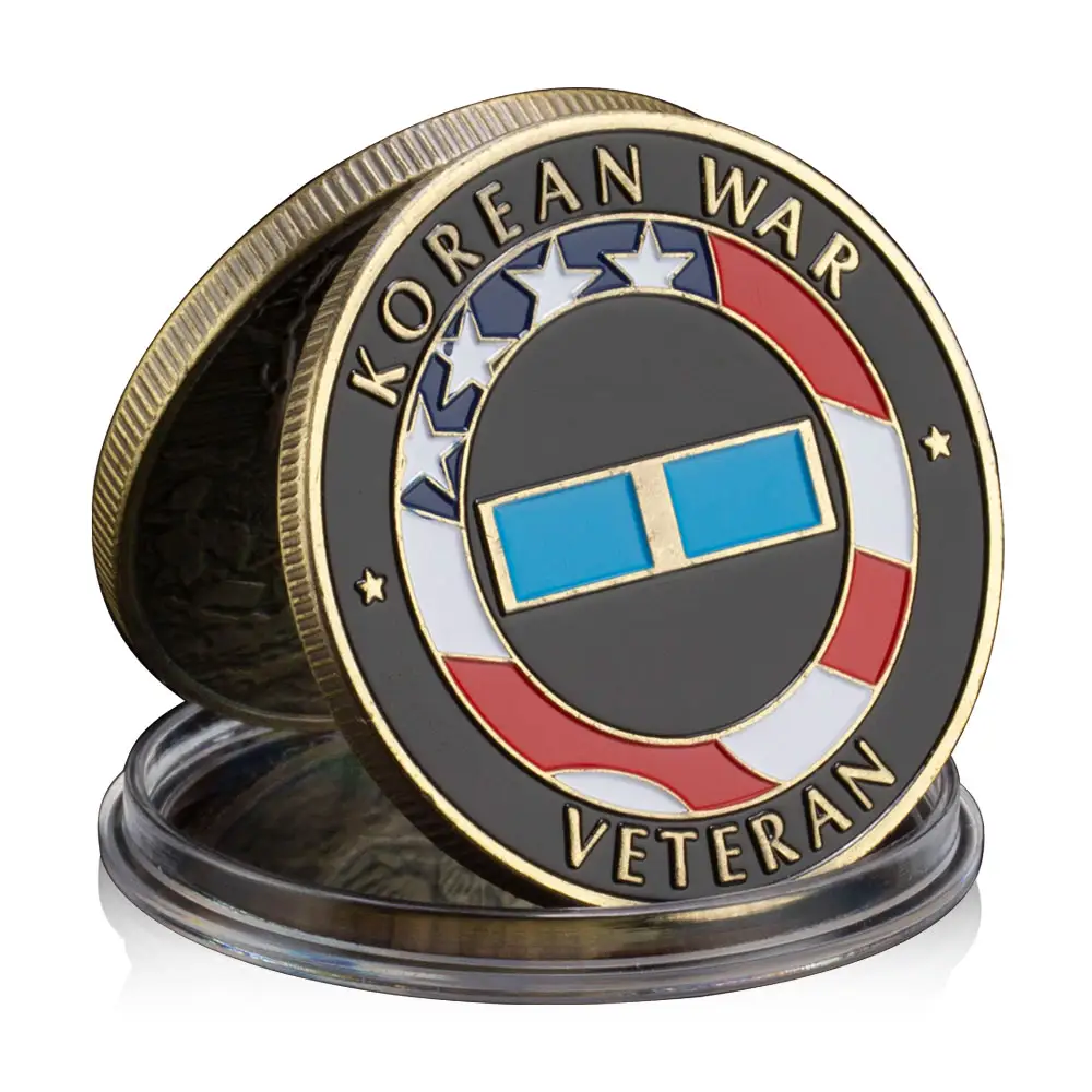 United States Korean War Veteran Commemorative Coin Soldier,Tank and Aircraft Souvenir Coin Copper Plated Challenge Coin