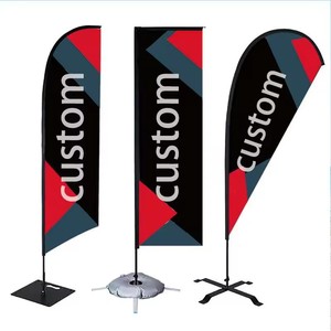 Bandera de Pluma en Forma de Lágrima con Impresión por Sublimación Personalizada, Kit Completo con Logotipo, Publicidad Exterior, Bandera Voladora de Playa con Mástil de Fibra de Vidrio - Product Image 1