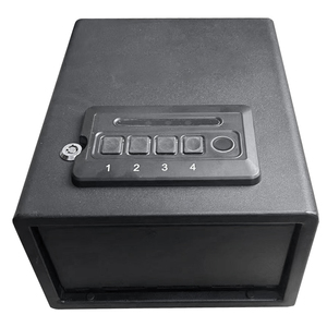 Coffre-fort anti-effraction en acier noir pour armes à feu, résistant au feu, avec serrure à empreintes digitales et serrure à clé <span class=keywords><strong>ILOCK</strong></span> D1, porte de 1,5 mm d'épaisseur pour intérieur/extérieur - Product Image 2