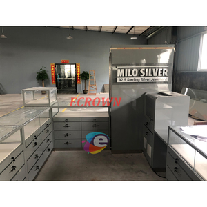 Đồ trang sức bằng gỗ <span class=keywords><strong>kiosk</strong></span> thiết kế nội thất Hiển thị nội các cửa hàng kính hiển thị Showcase - Product Image 1