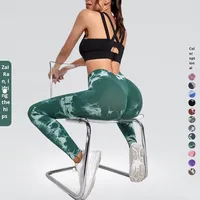 Pantalon de yoga et de fitness sans couture, taille haute, élastique, anti-plis, grande taille, style européen et américain, pour femme, en stock