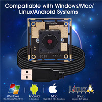 Caméras USB industrielles ELP OV5640 à mise au point automatique, HD 5MP, module de caméra USB2.0 avec objectif 60 degrés pour scanner de codes QR et de dispositifs médicaux
