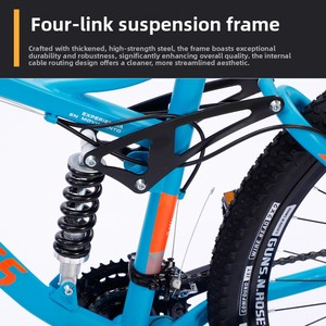 Bicicleta de Montaña Guns N Roses de Acero con Alto Contenido de Carbono, Frenos de Disco Dobles, Suspensión de 27 Velocidades, Ruedas de 26 Pulgadas, para Cross-Country y Carreras - Product Image 5