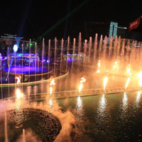 Fuente Musical de Agua Moderna para Jardín Exterior, de Acero Inoxidable 304, con Luces LED, Comercial, 2D/3D, Resistente al Agua, Baishui