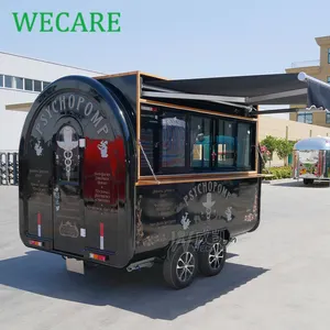 WECARE Wholesale Price Customized Vintage Food Truck Caravan Food Trailer with Awning