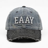 Gorra de Béisbol Vintage de Sarga Lavada con Bordes Desgastados de Leopardo, Bordado 3D en Relieve, Cierre de Hebilla de Una Sola Pieza - Unisex Adulto