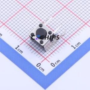YTS1R0092CBT10 Tactile Switch Bent Lead Through Hole,6x6mm Switch Single Pole Single Throw Round Button 2.5N Right Angle Insert - Product Image 1
