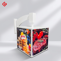 Boîtes publicitaires avec lumière LED en alliage d'aluminium personnalisées Boîte lumineuse rotative pour restaurant et café