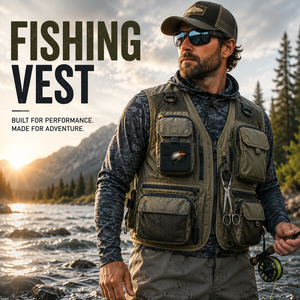 Gilet de pêche multi-poches, gilet de pêche à la mouche léger, gilet de pêcheur d'extérieur, logo personnalisé OEM ODM - Product Image 1