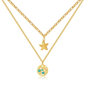 Collar de Moda para Mujer, Personalizado, de Acero Inoxidable, con Colgante de Zirconia, Grabado con Letra o Estrella, Estilo Casual/Deportivo - Product Image 1