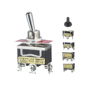Interruptor de palanca de doble tiro de 3 polos TMAZTZ / Interruptor de palanca con retorno por resorte ON-OFF-ON / Interruptor de palanca de empuje y tracción - Product Image 1