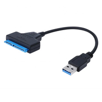 Câble USB 3.0 vers SATA pour disque dur d'ordinateur 2,5 et 3,5 pouces, câble USB 3.0 pour disque dur mécanique ou SSD, SATA 7+15 broches