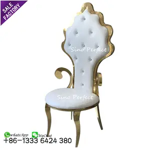 Manufactured Price White Gold Leather Stainless Steel Wedding Reception Furniture Chair Banquet Event Dinner Hotel Chair China