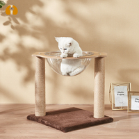 Tour d'arbre à chat durable cadre d'escalade grattoir velours bois sisal peluche-chat griffoir maison dans un emballage en carton