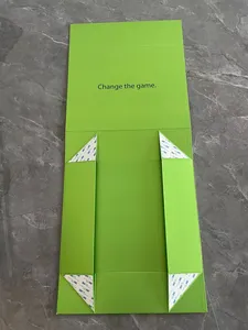 กล่องของขวัญพับได้กล่องริบบิ้นสีแดงกระดาษแข็งหรูหราออกแบบได้ตามต้องการ