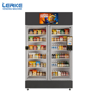 Refrigerador Inteligente Automático con IA LERKE, Máquina Expendedora de Alimentos y Bebidas Frías de Gran Capacidad con Pantalla Publicitaria de 21 Pulgadas