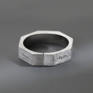 Mode gebürstet geometrische männliche Fingerring Geschenke Schmuck maßge schneiderte inspirierende Ringe für Männer - Product Image 5