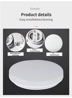 Kit kap lampu langit-langit LED pantai Modern akrilik IP65 tahan air cangkang PC untuk penggunaan dalam ruangan untuk ruang tamu dan kamar mandi