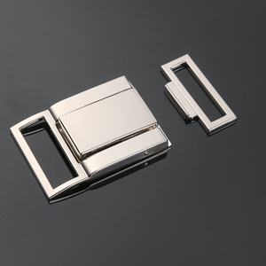 Hebilla de cinturón de placa metálica de 35 mm, aleación plateada y negra para bolsos y accesorios de ropa - Product Image 2