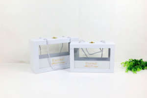 Kotak Hadiah Bunga Set <span class=keywords><strong>2</strong></span> Buah dari Karton PVC Transparan Kotak Persegi Panjang dengan Gesper Besi Kotak Kemasan Hadiah Persegi - Product Image 4