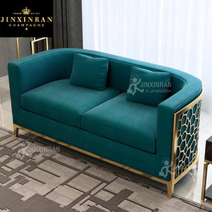 सुनहरे स्टेनलेस स्टील फ्रेम सुरुचिपूर्ण अनुभागीय सोफा आधुनिक लक्जरी सोफे सेट सोफे लिविंग रूम सोफा लिविंग रूम सोफा - Product Image 3