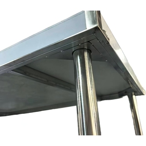 VICTORY KITCHEN Banco de Trabajo de Acero Inoxidable de Tres Niveles con Respaldo, Patas de Altura Ajustable, Precio de Fábrica, para Cocina Comercial - Product Image 5