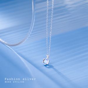 Temperament <b>Sterling</b> <b>Silver</b> <b>Necklace</b> 925 Female Fair Maiden Synthesis Coloured Glaze Pendant <b>Necklace</b> - Product Image 3