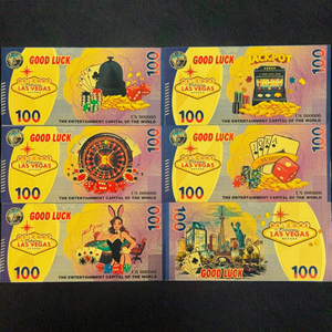 Spedizione Gratuita TCB CJ-12 Banconota Spessa da 100 Dollari Las Vegas, Chip Placcato in Polimero a Doppia Faccia con Foglia d'Oro, Termica da Collezione - Product Image 3