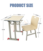 Ensemble de bureau et chaise d'école en bois pour une personne, couleur personnalisée, design moderne, pour l'étude et la gym des enfants