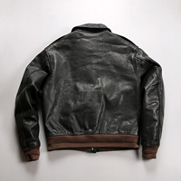 Haute qualité A2 Bomber noir Original écologique peau de vache hommes vestes en cuir véritable