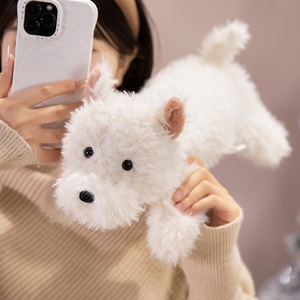 Peluche West Highland Terrier, coussin long pour câliner et dormir, adorable chiot <span class=keywords><strong>Westie</strong></span> en peluche, plusieurs tailles disponibles - Product Image 4