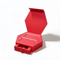 Boîte cadeau multifonctionnelle faite à la main avec ruban, tiroir coulissant et couvercle rabattable, insert en EVA pour emballage cadeau et artisanat