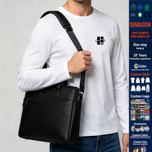 T-shirt in cotone bianco tinta unita, comode e morbide, da uomo, a maniche lunghe, per tutti i giorni - Product Image 1