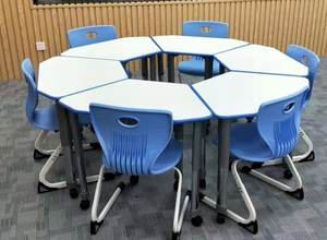 Mobilier moderne commercial table d'école combo bureau activité salle de classe bureau d'étudiant - Product Image 6