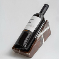 Support à vin en marbre naturel personnalisé par le fabricant, porte-bouteille unique en pierre pour hôtel, chambre d'exposition, bar, table, décoration intérieure