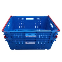 Cesto Plástico Ventilado JOIN para Fardos 600x400x200mm, Empilhável e Encaixável, para Frutas e Vegetais em Supermercados e Fazendas