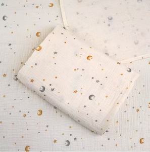 بطانية قطنية مبطنة بطبعة أرنب من الشاش للأطفال الصغار ناعمة للغاية لحديثي الولادة قماط منشفة حمام - Product Image 5