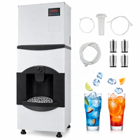 Distributeur de glace et d'eau robuste, production quotidienne de 250 kg, 110 V 60 Hz, refroidissement par air, unité commerciale pour restaurants, hôtels, cafés