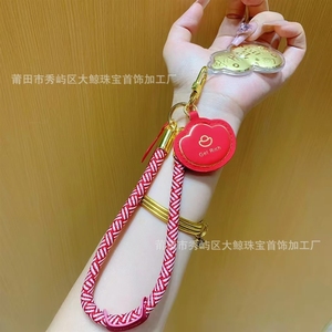 Chaîne de téléphone portable en or pur 999 en gros, pendentif, sac de bénédiction des officiers célestes, porte-clés de richesse et de bonne fortune - Product Image 4