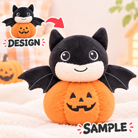 Coussin décoratif en peluche Citrouille Ghost-Face d'Halloween, rembourrage en coton PP, emballage standard en sac en filet, Chine, unisexe, jouet créatif 14+