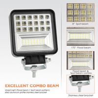 Luces Antiniebla Cuadradas LED de 126W, 12600LM, Luz de Trabajo Diurna, Lámpara Antiniebla para Conducción Todoterreno, Faro Delantero para Automóvil y Motocicleta