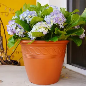 Garden Huge Extra Large Deep Pots Buy Online Terracotta Round Outdoor Plant Pot With Draining Hole